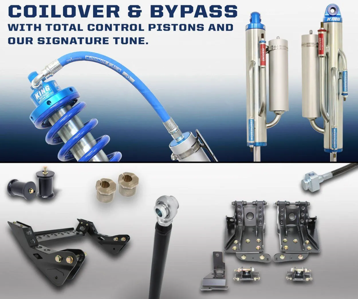 '05-07 Ford F250/350 2.5 Coilover Bypass System-4.5" Lift