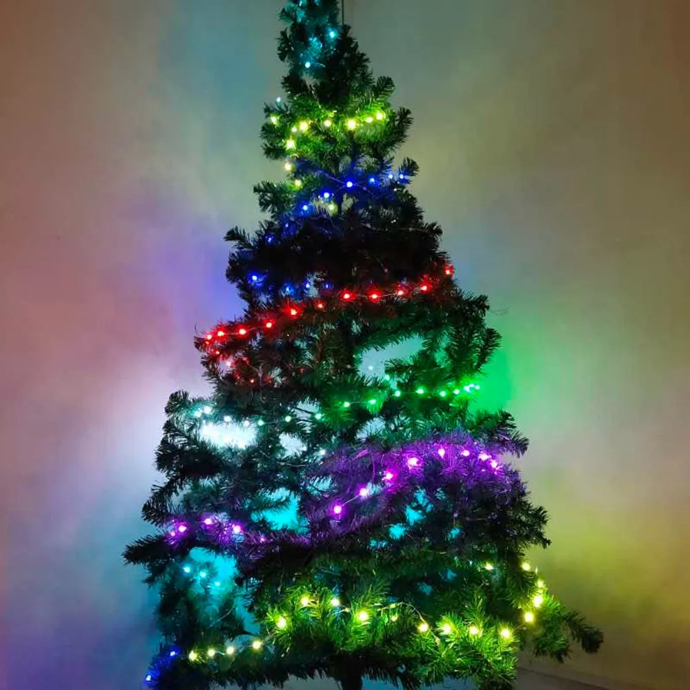 10M 33FT Built-in IC Individual Control USB RGB LED String Light   12 Modes Remote Control for Christmas Home Party
