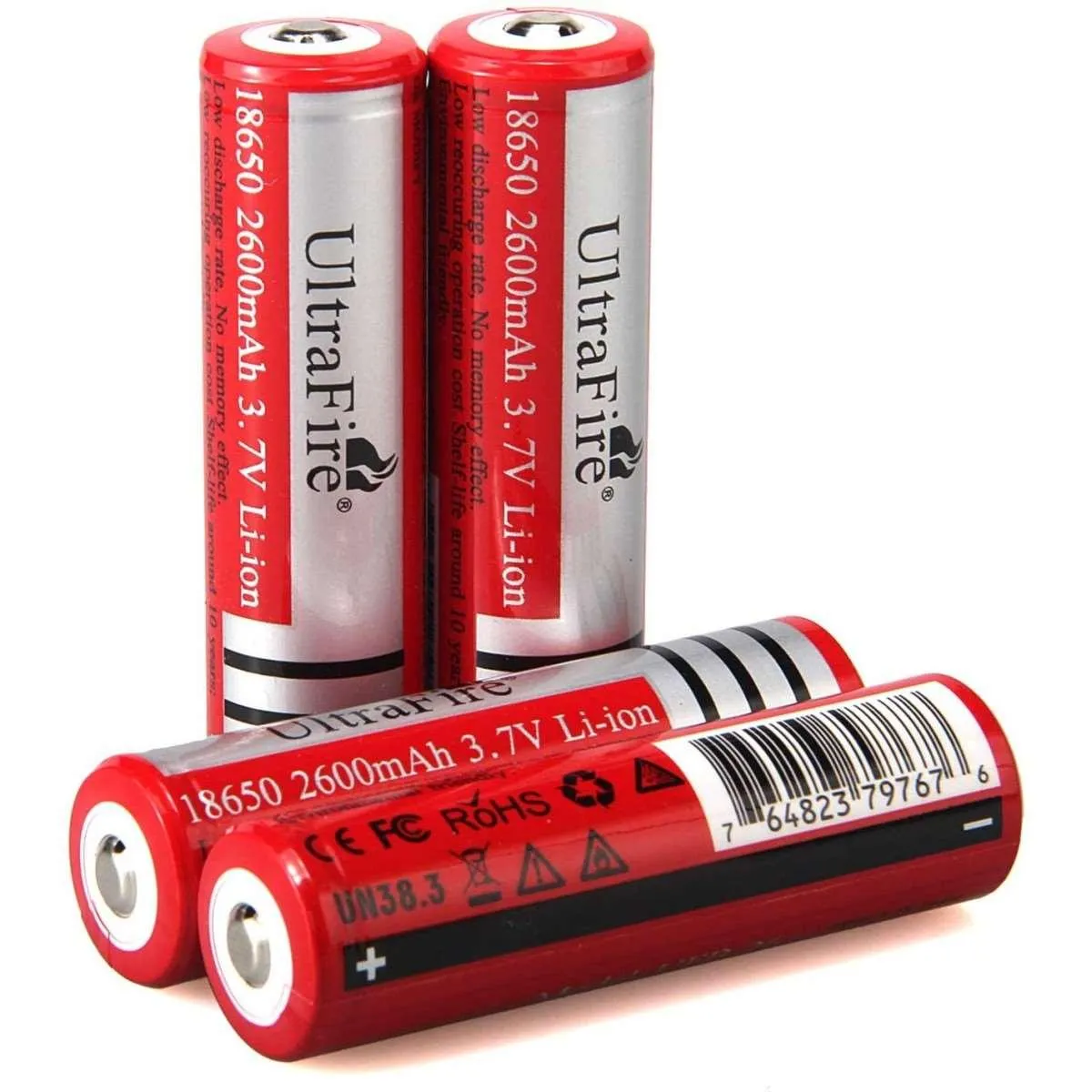 18650 2600mAh 3.7V Rechargeable Batteries (2/4-Pack)