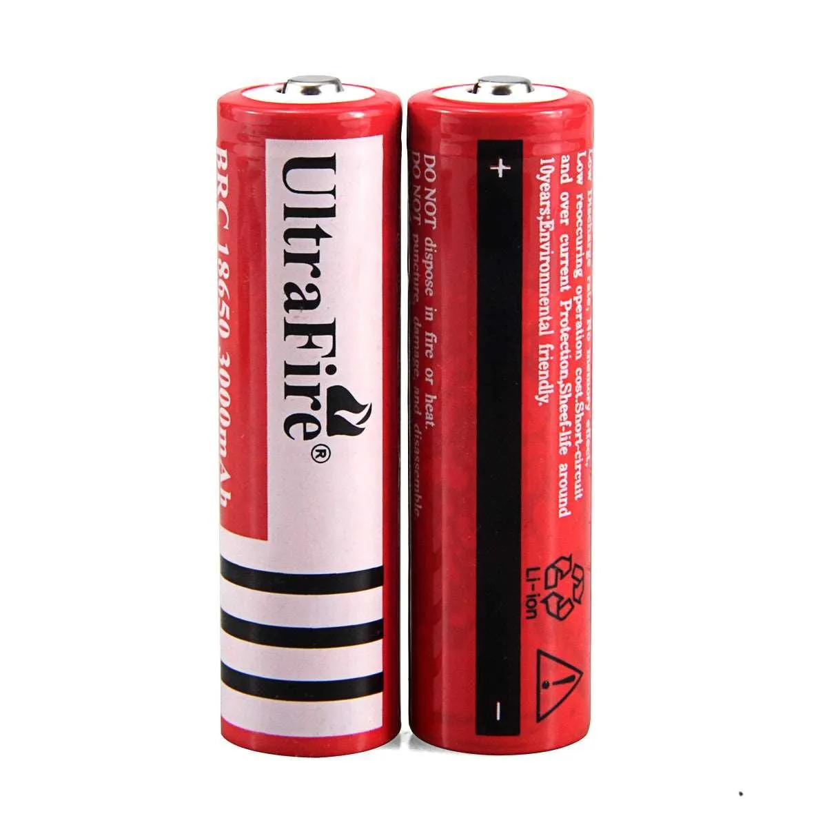 18650 3000mAh 3.7V Rechargeable Batteries (2-Pack) - With Protection Board