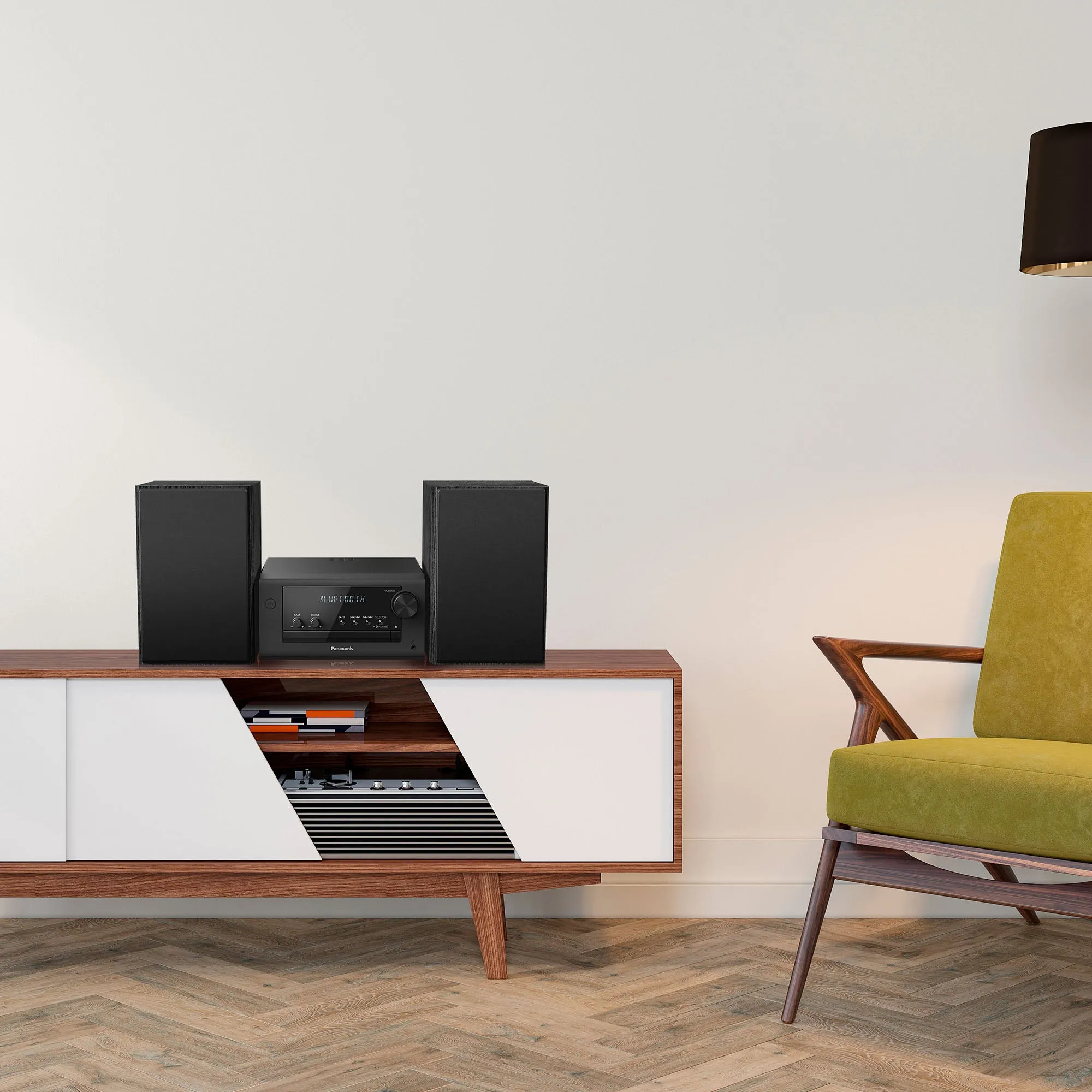 2-Way Speaker Stereo System with CD, Bluetooth and Radio