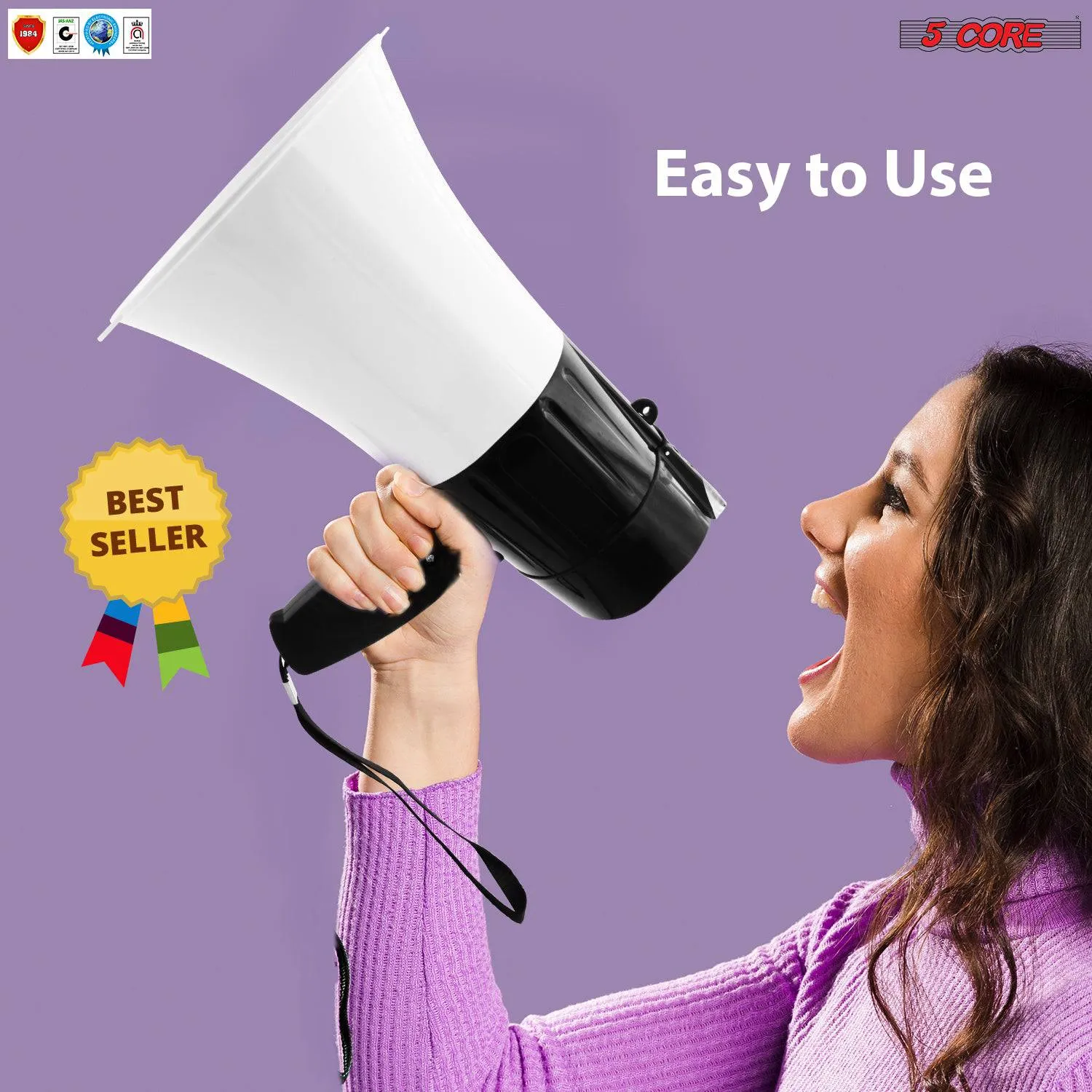 20 Watt Portable Megaphone Bullhorn Multi-Function Speaker 148 LED