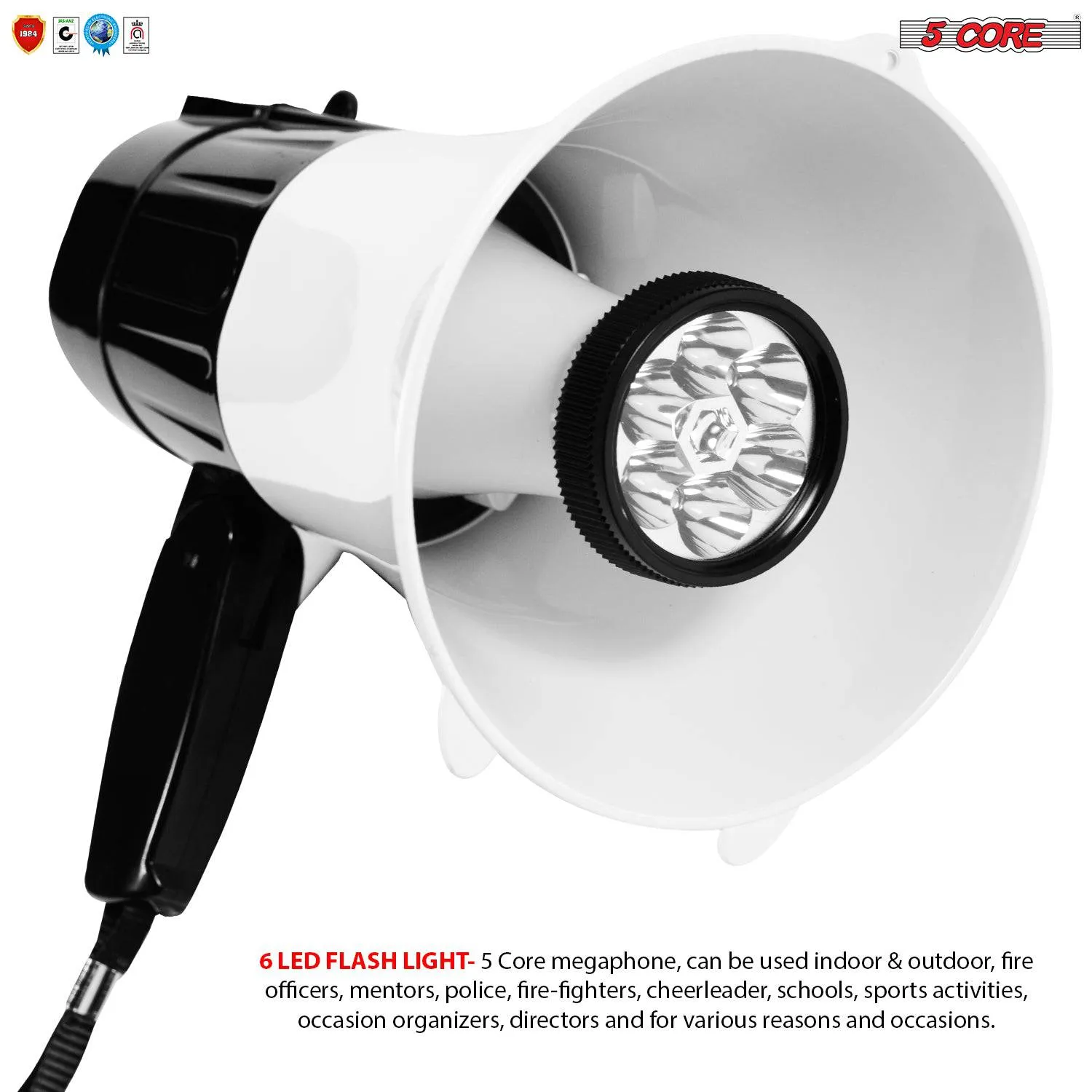 20 Watt Portable Megaphone Bullhorn Multi-Function Speaker 148 LED