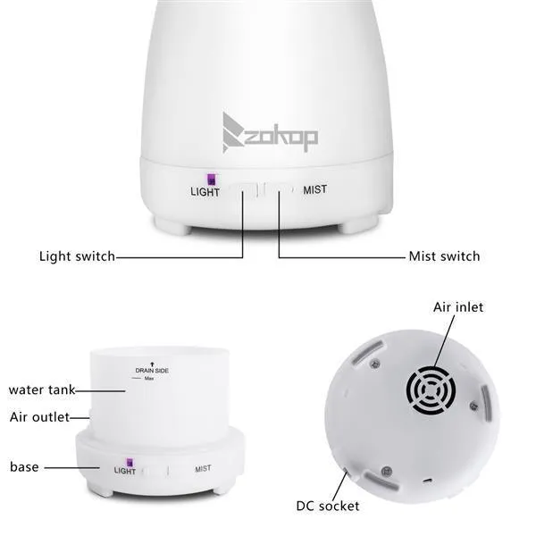 200ML RGB Color Cycling Aroma Diffuser with Controller