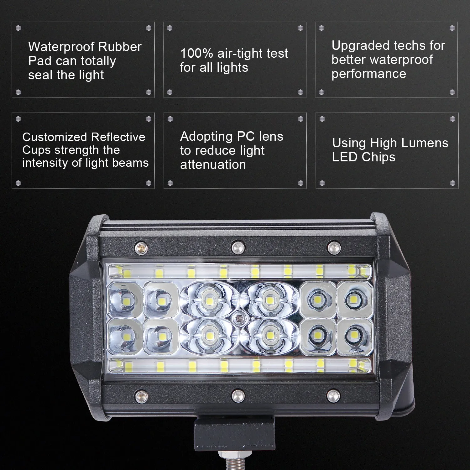 280W LED 4 Rows 5inch 28000LM Work Light Bar Driving Lamp