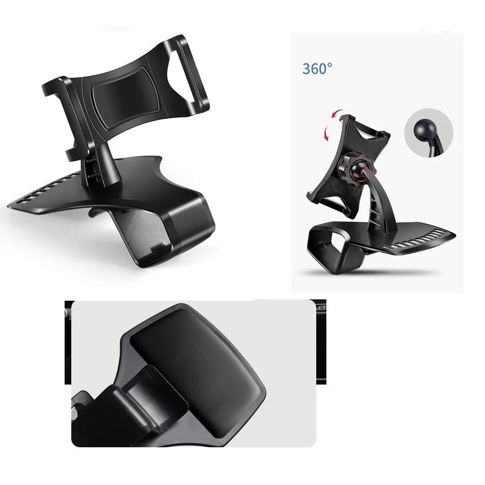 3 in 1 Car GPS Smartphone Holder: Dashboard / Visor Clamp   AC Grid Clip for Alcatel Vodafone Smart mini - Black