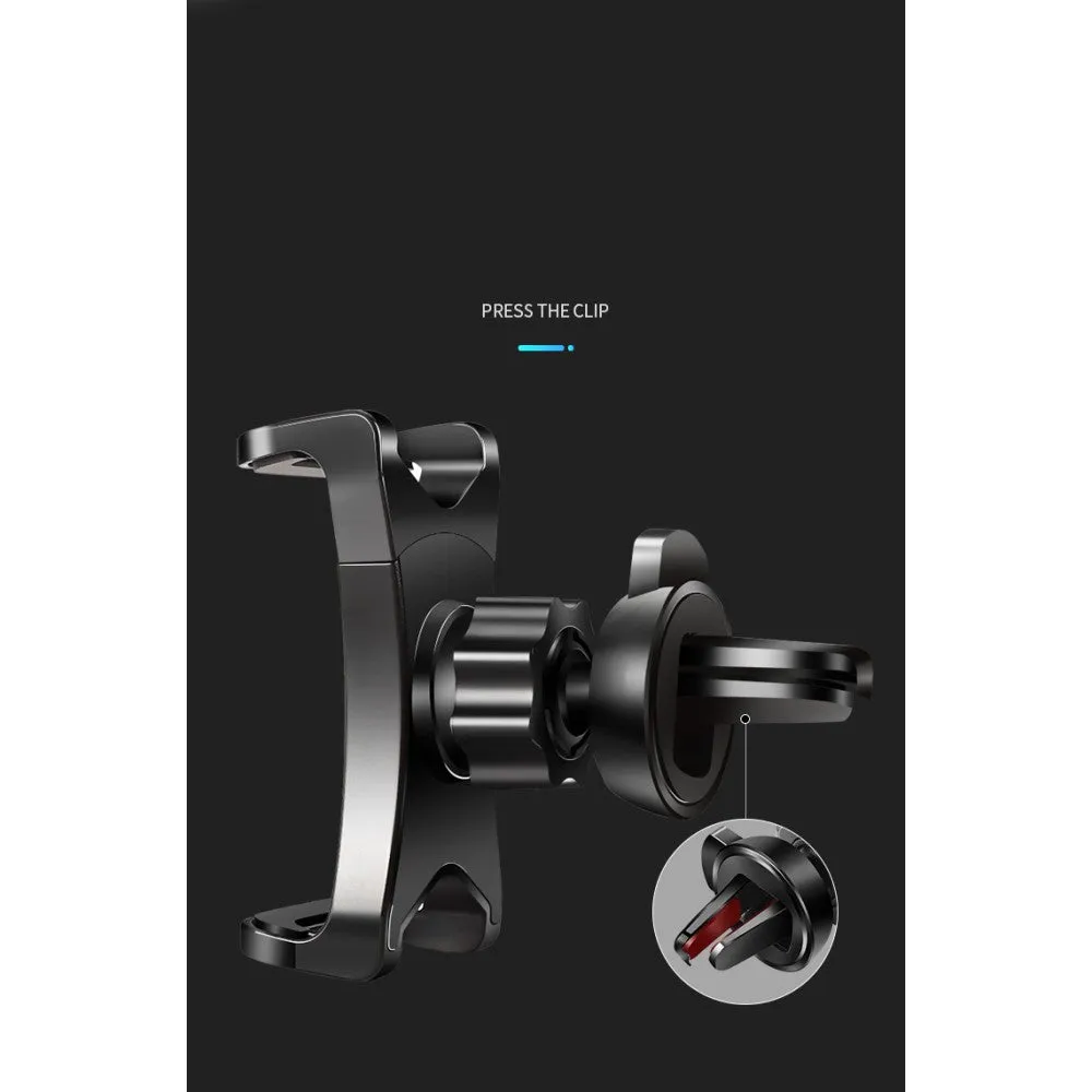 3 in 1 Car GPS Smartphone Holder: Dashboard / Visor Clamp   AC Grid Clip for Alcatel Vodafone Smart mini - Black