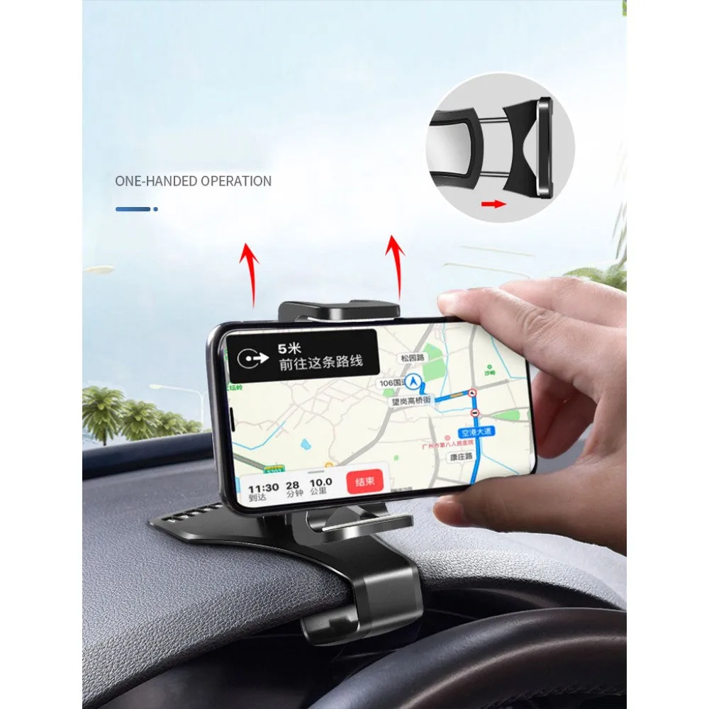 3 in 1 Car GPS Smartphone Holder: Dashboard / Visor Clamp   AC Grid Clip for Alcatel Vodafone Smart mini - Black