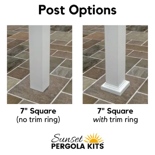 8' by 14' Deck Pergola With Fan Mount (Optional) - Made in USA