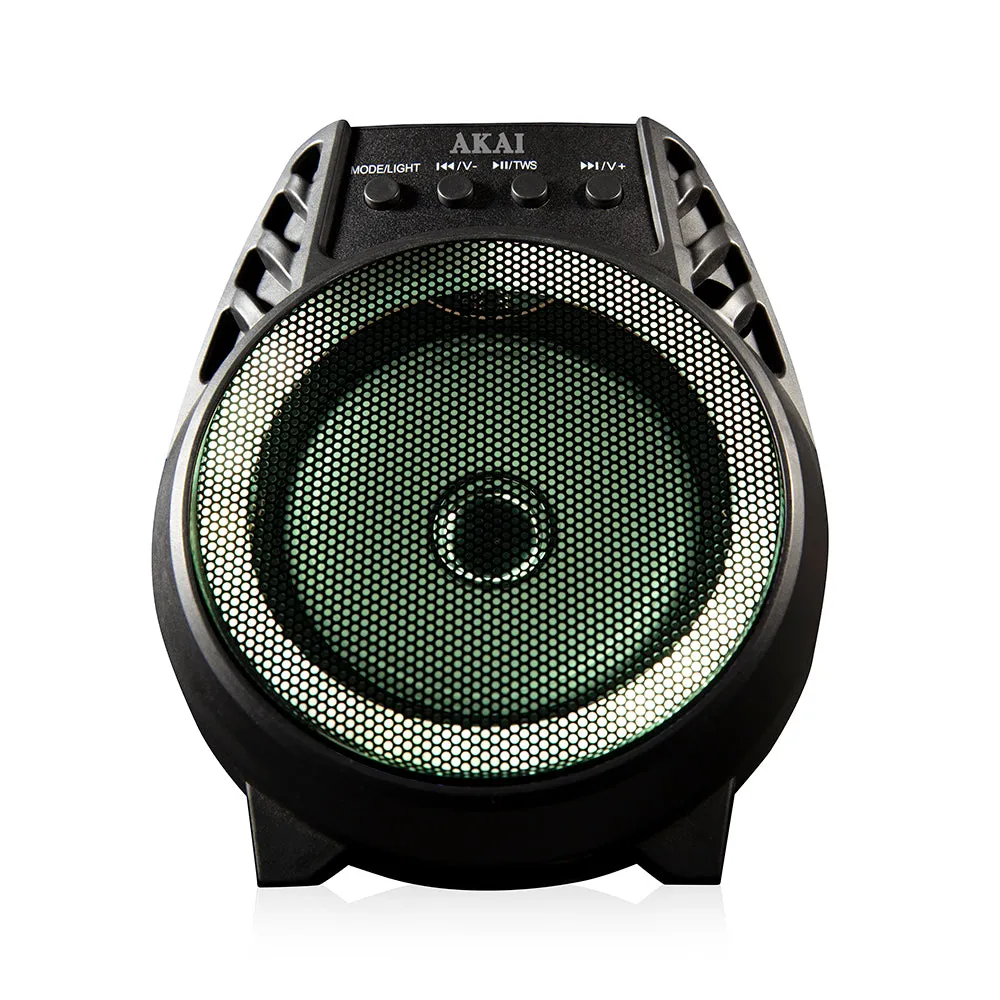 Akai Vibes 4inch Portable LED Party Speaker Black