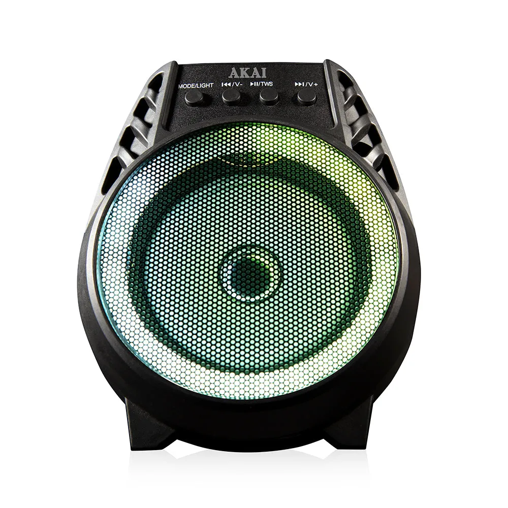 Akai Vibes 4inch Portable LED Party Speaker Black