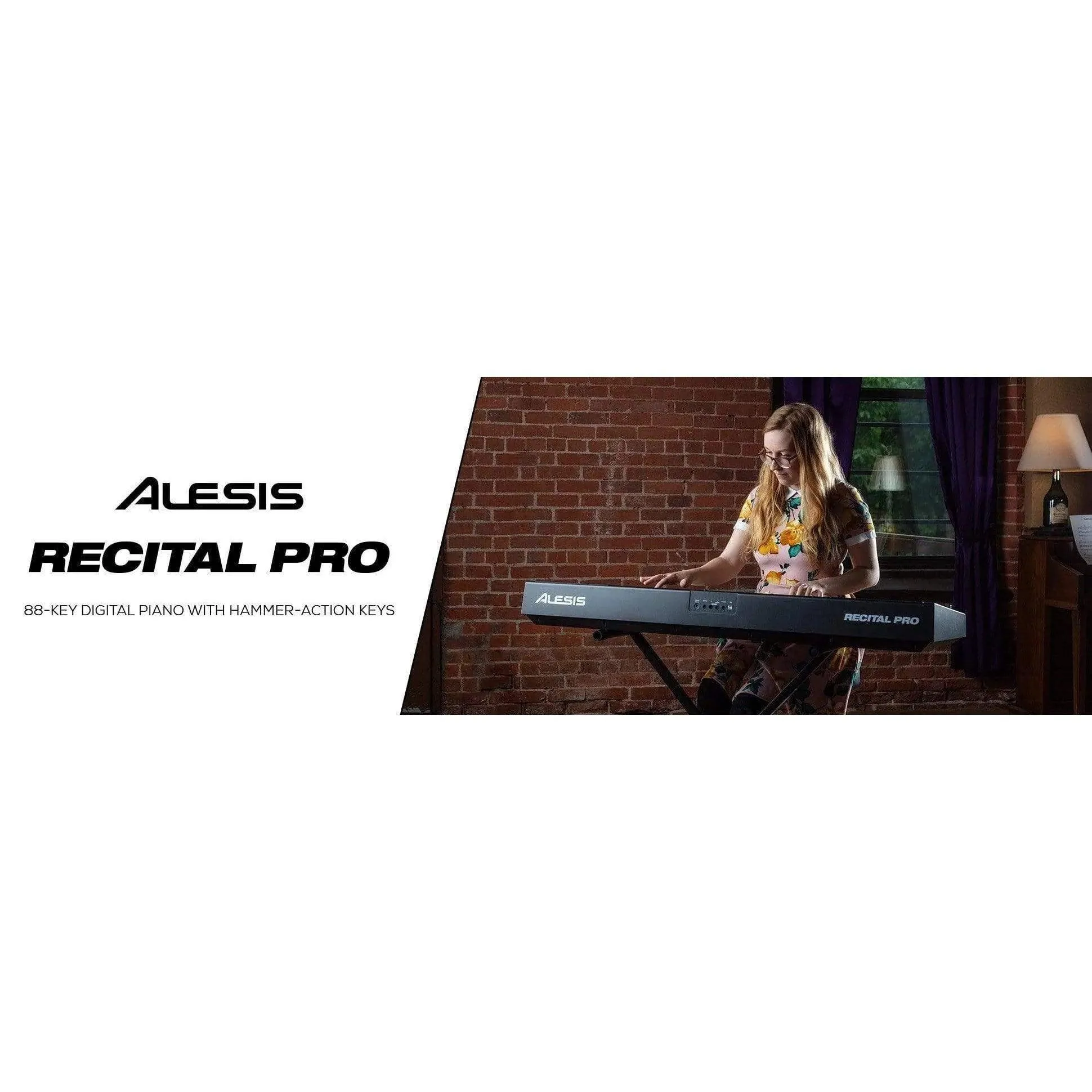 Alesis Recital Pro 88-Key Digital Piano with Hammer-Action Keys