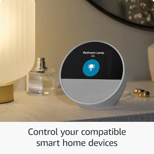 All-new Amazon Echo Spot (2024 release), Smart alarm clock with vibrant sound   Alexa, Ocean Blue