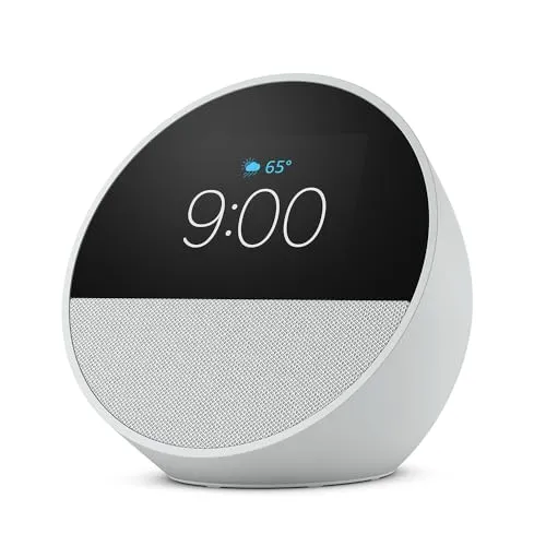 All-new Amazon Echo Spot (2024 release), Smart alarm clock with vibrant sound   Alexa, Ocean Blue