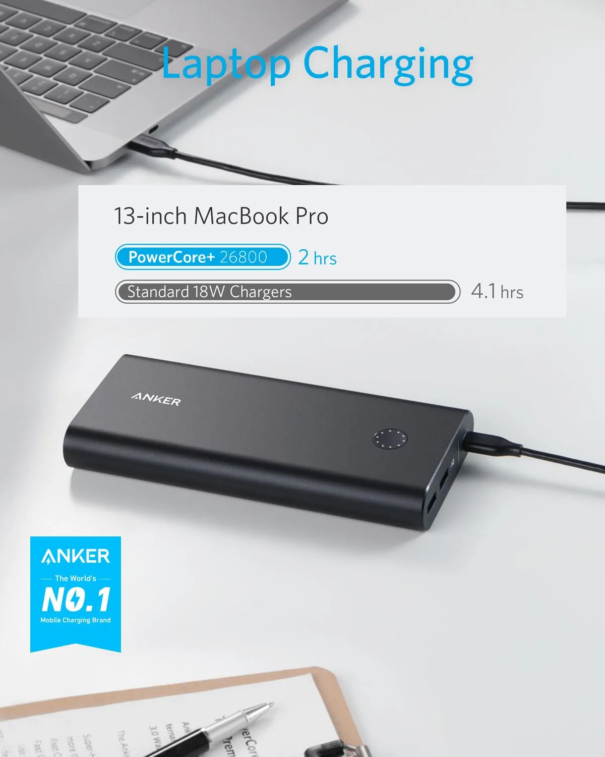 Anker PowerCore  26800mAh PD 45W with 60W PD Charger, Power Delivery Portable Charger Bundle for USB C MacBook Air/Pro/Dell XPS, iPad Pro, iPhone 14/13/12 Series, and More