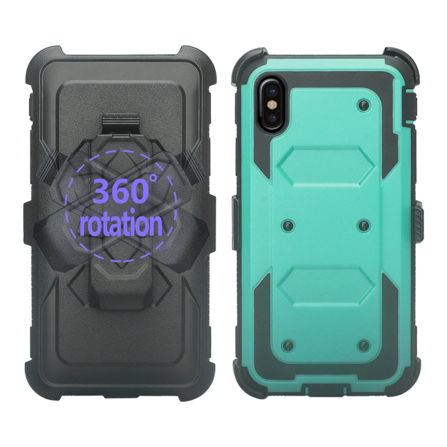 Apple iPhone 11 Pro Max Case, iPhone 11 Pro Max Case, Triple Protection 3-1 w/ Built in Screen Protector Heavy Duty Holster Shell Combo Case - Teal