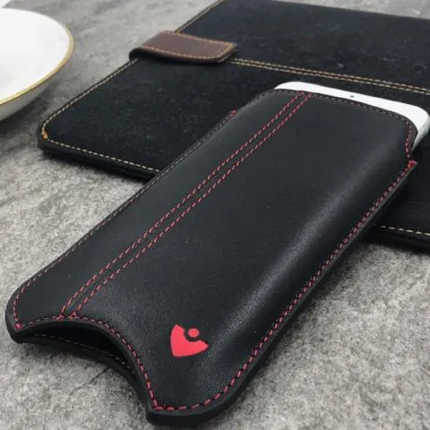 Apple iPhone 13 Pro Max Wallet Case in Black Leather | Screen Polishing Sanitizing Lining.
