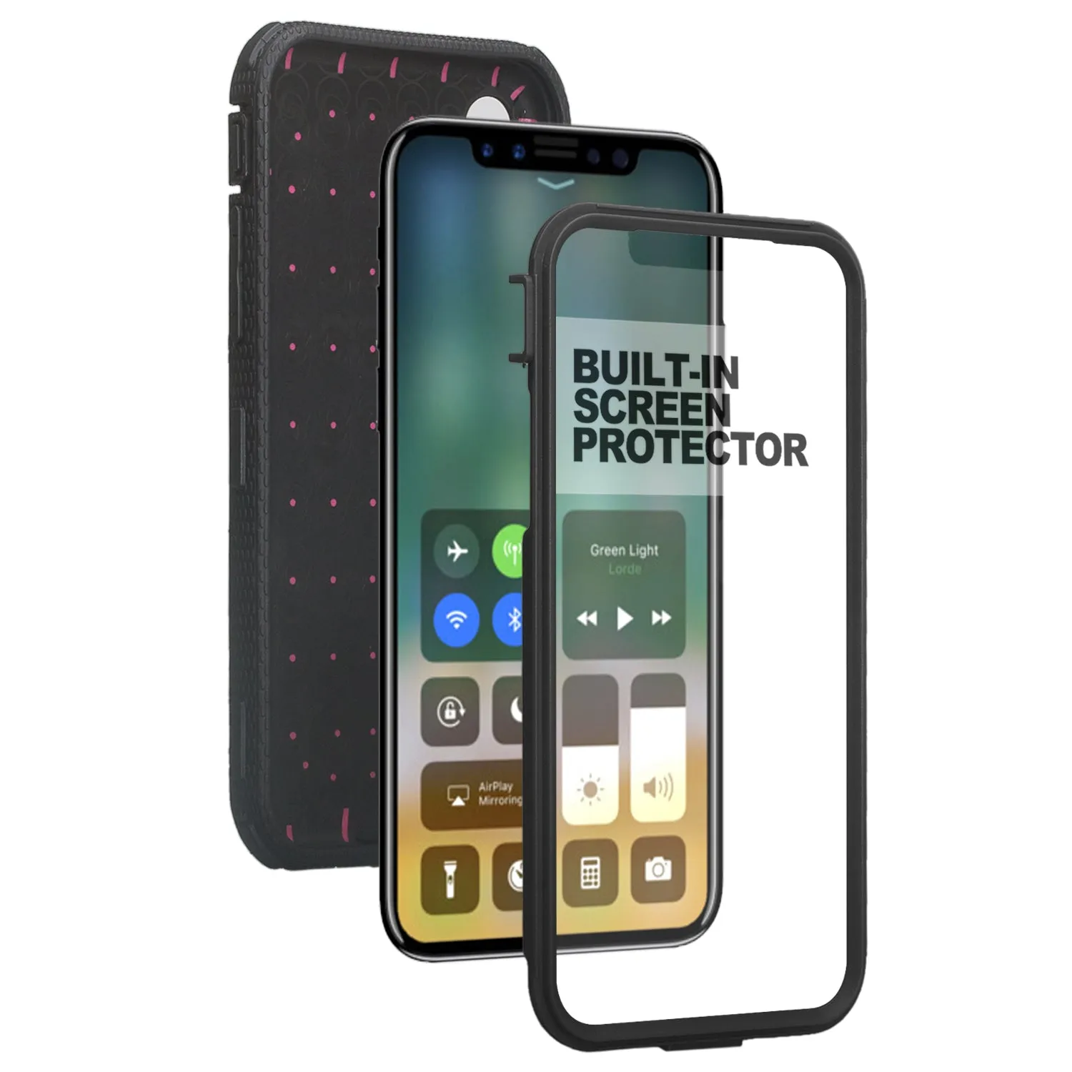 Apple iPhone XR Case, Apple A1984 Case,  Triple Protection 3-1 w/ Built in Screen Protector Heavy Duty Holster Shell Combo Case - Black