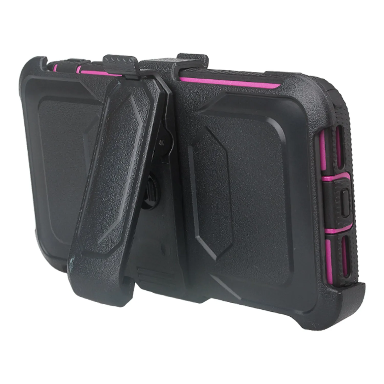 Apple iPhone XR Case, Apple A1984 Case,  Triple Protection 3-1 w/ Built in Screen Protector Heavy Duty Holster Shell Combo Case - Purple