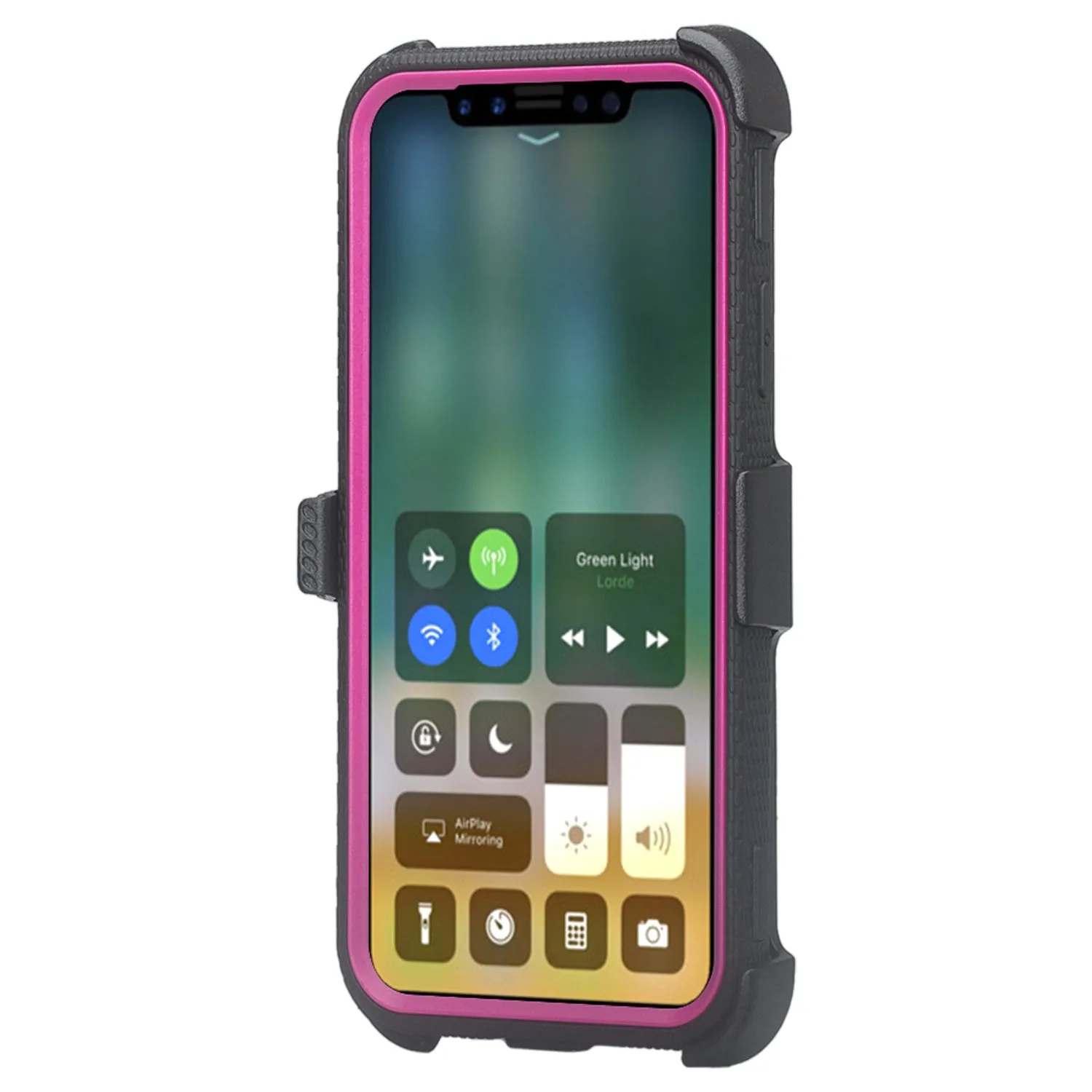 Apple iPhone XR Case, Apple A1984 Case,  Triple Protection 3-1 w/ Built in Screen Protector Heavy Duty Holster Shell Combo Case - Purple