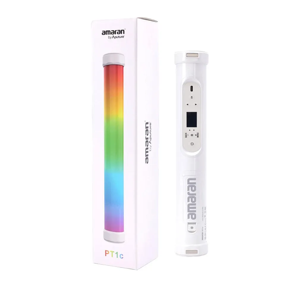 Aputure Amaran PT1C RGBWW LED 2600mAh Pixel Tube Light with 2700K - 10000K Color Temperature, 16 Light Effects, Max 80m Bluetooth Control, Sidus Link App Support for Photography Videography Film | AP10012A10