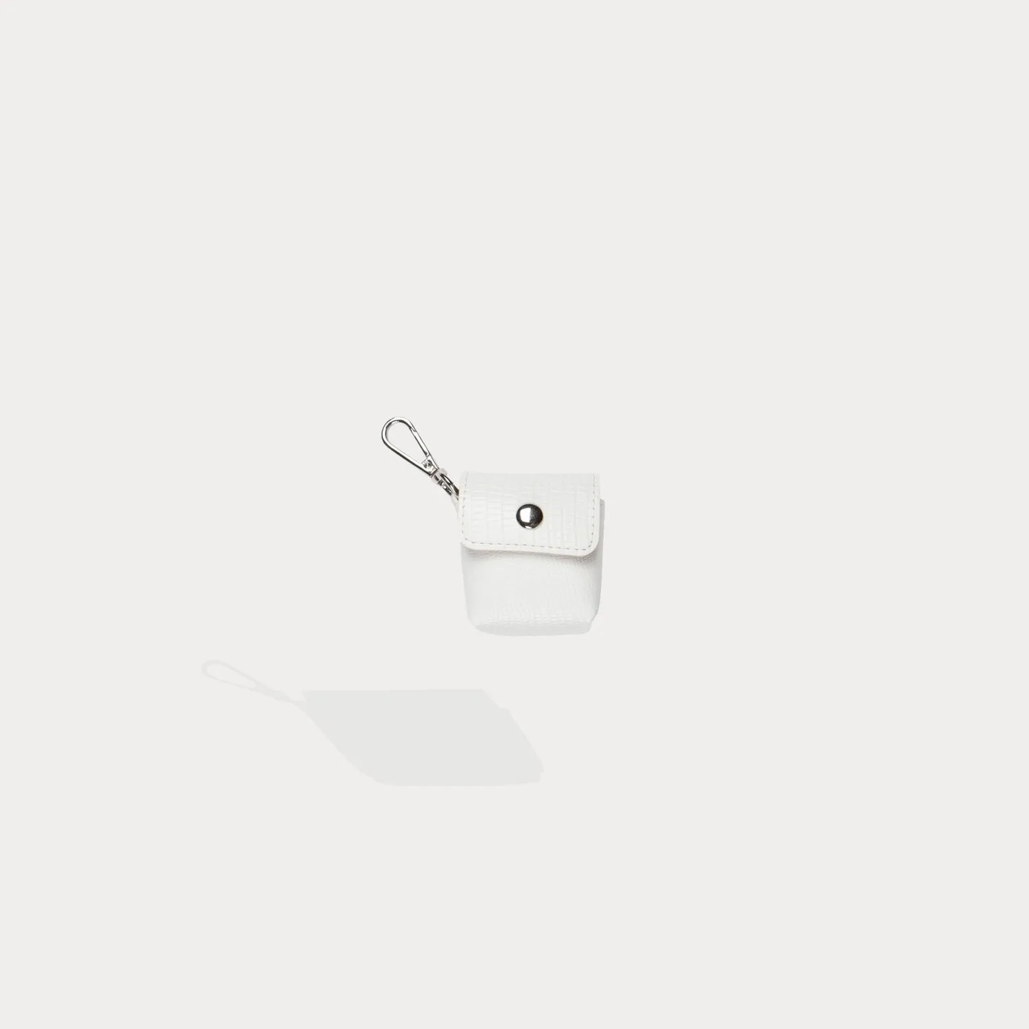 Avery Vegan AirPods Clip-On Pouch - White Lizard/Silver