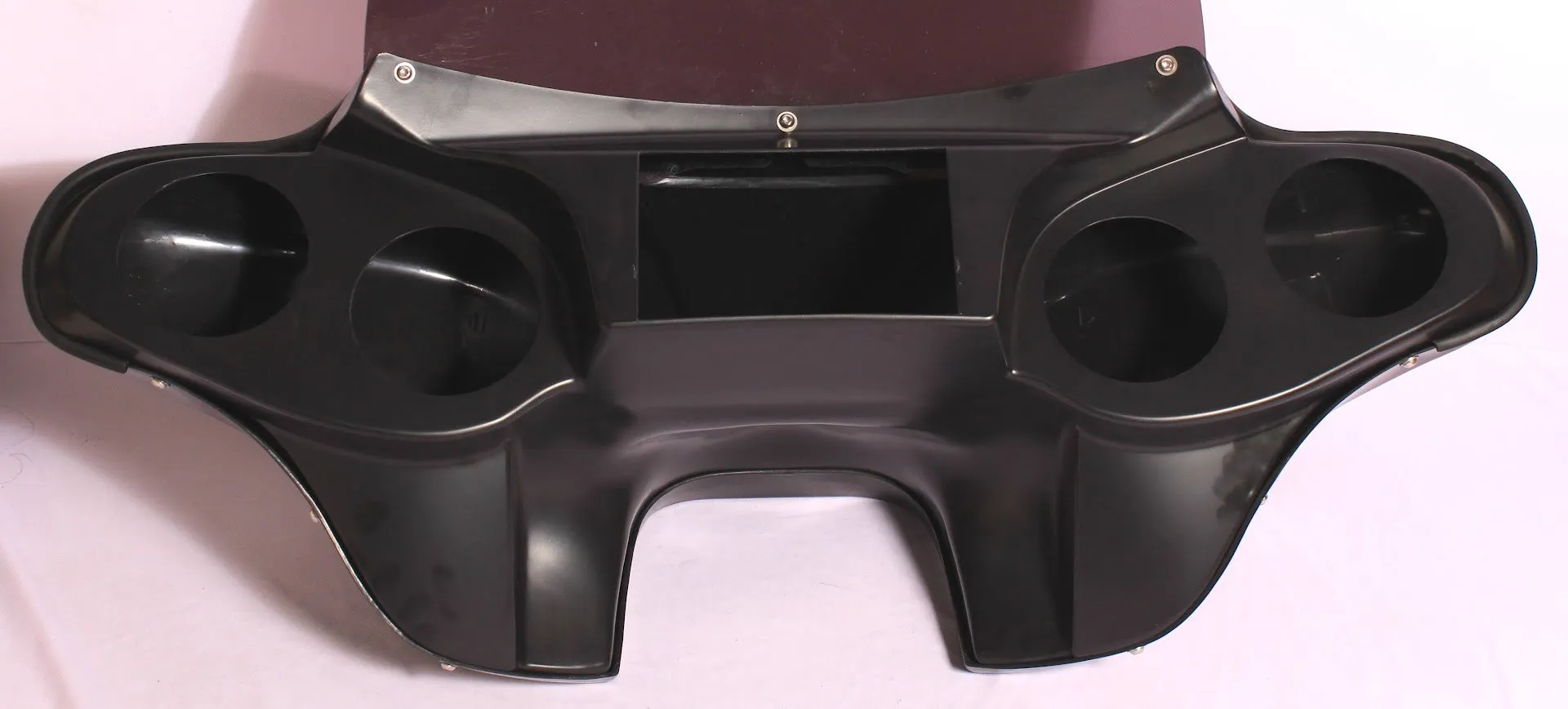 Batwing Fairing Windshield For Harley Heritage Softail Fat Red Led Light  Unpainted 4X5" Speaker Holes