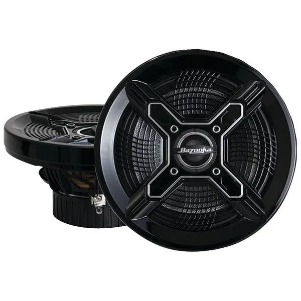BAZOOKA MAC6510B Marine 2-Way Coaxial Speakers (6.5", Black)