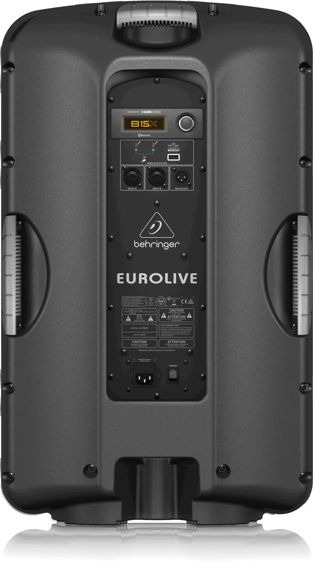 Behringer B15X 1000 Watt 2 Way 15" Powered Loudspeaker with Digital Mixer, Wireless Option, Remote Control via iOS*/Android* Mobile App and Bluetooth Audio Streaming