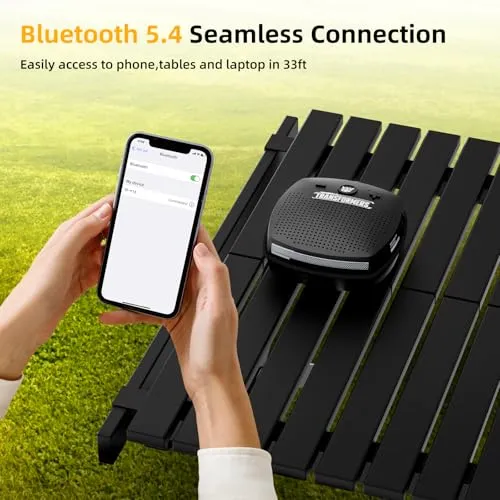 Bluetooth Speakers Wireless Deep Bass Small Waterproof Bluetooth Speaker with Lanyard Shower Speaker Bluetooth 5.4 IPX5 TWS Built-In Mic for Bike Floating Mounted Bathroom Outdoor Speaker(Black)