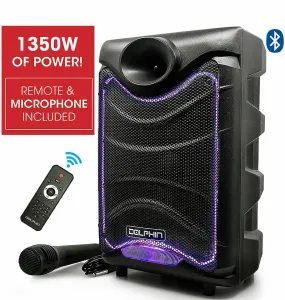 Brand New Dolphin SP-850RBT Bluetooth Party Speaker with Neon Style Lights And Microphone