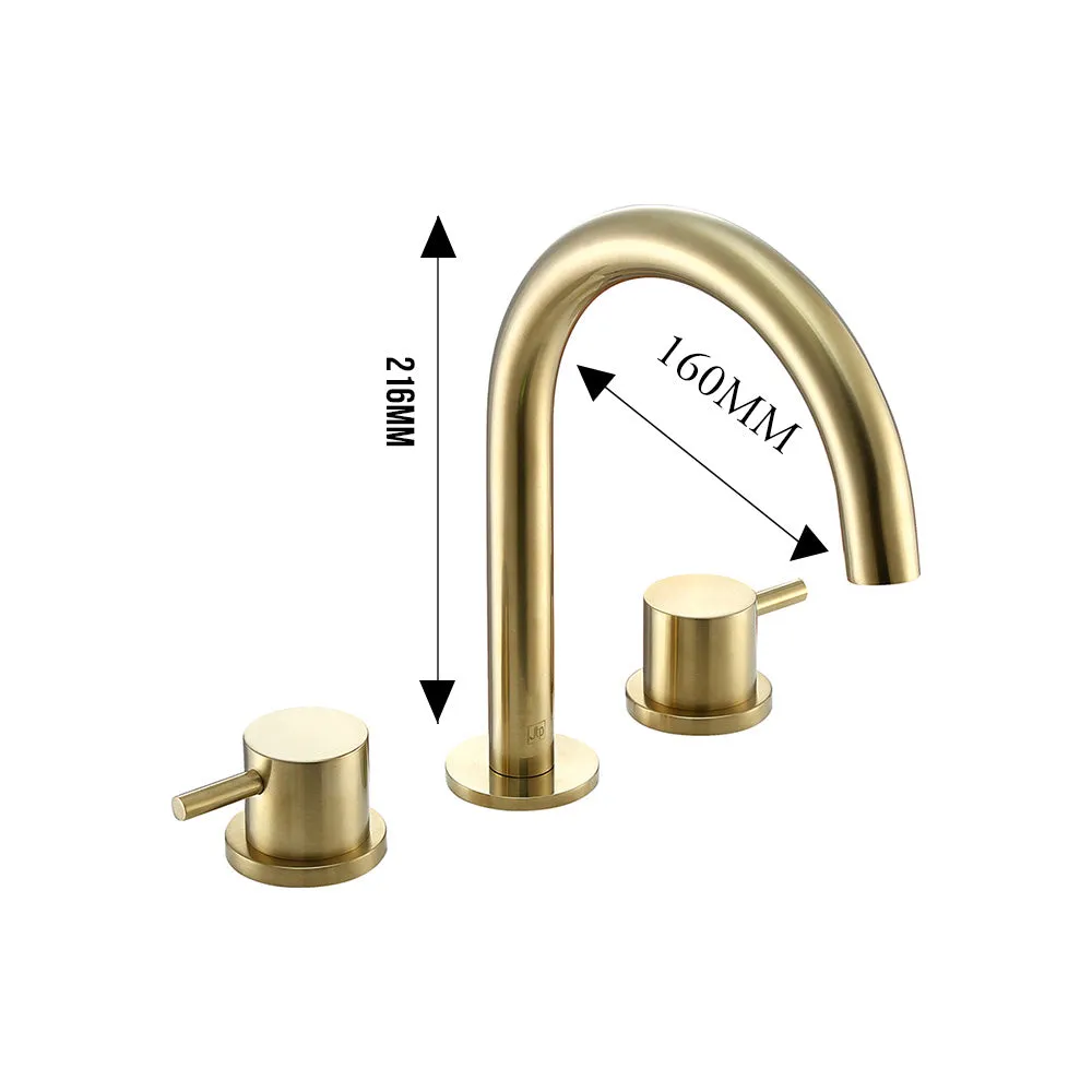 Brushed Brass Bathroom Set: Shower, Basin Mixer, and Essential Fixtures