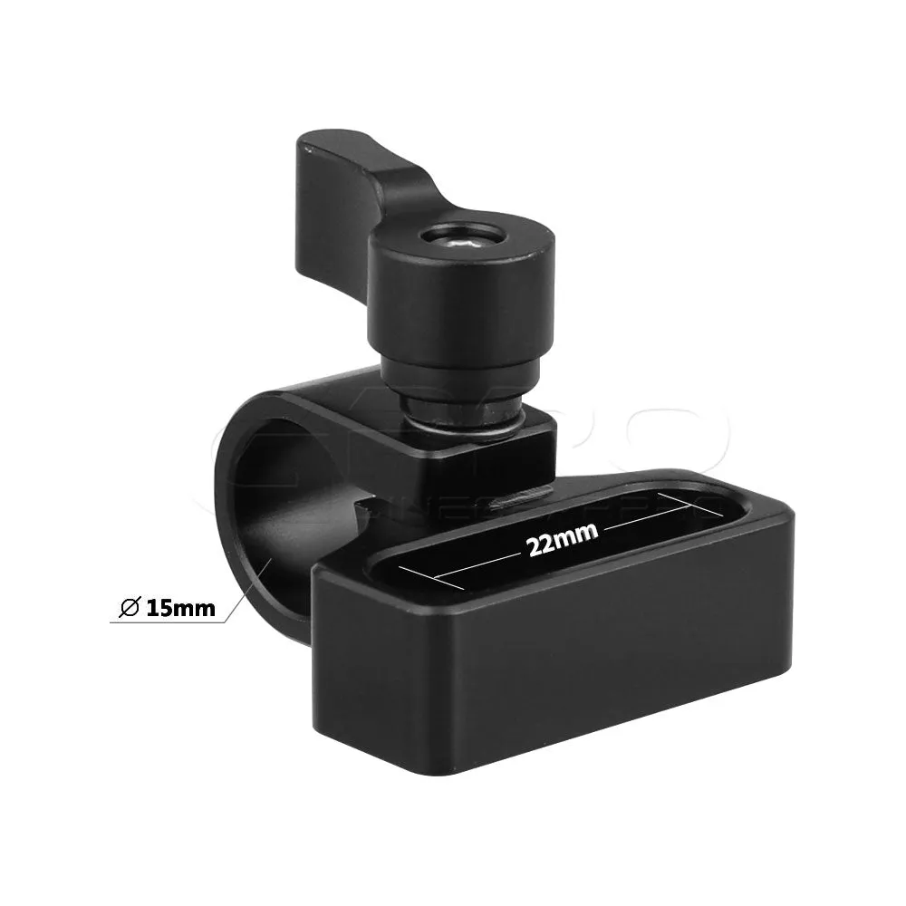 CGPro Flexible 15mm Single Rod Clamp Adapter With 1/4"-20 Mounting Groove