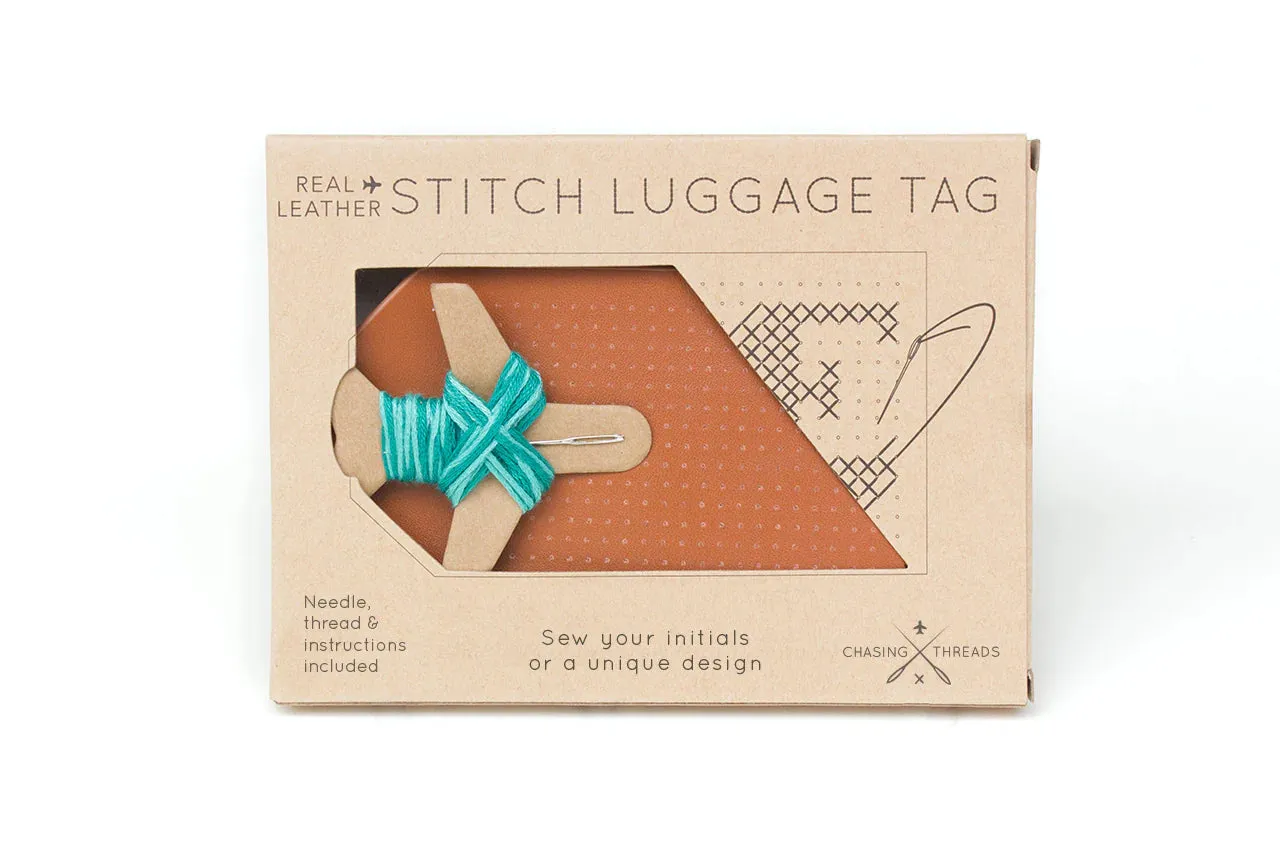 CHASING THREADS • Stitch Your Own Luggage Kit • Brown • NEW