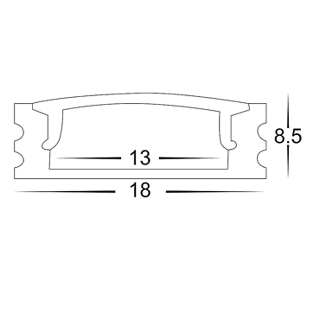 Clearance 3 Metre 18mm x 9mm White Shallow Square LED Profile - HV9693-1707-WHT-3m