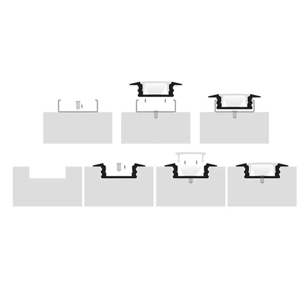 CLEARANCE 3 Metre 25mm x 9mm Silver Winged Square Aluminium LED Profile HV9695-2507