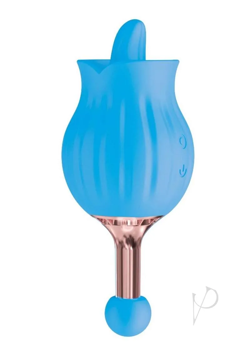 Clit Tastic Rose Bud Dual Massager Blu