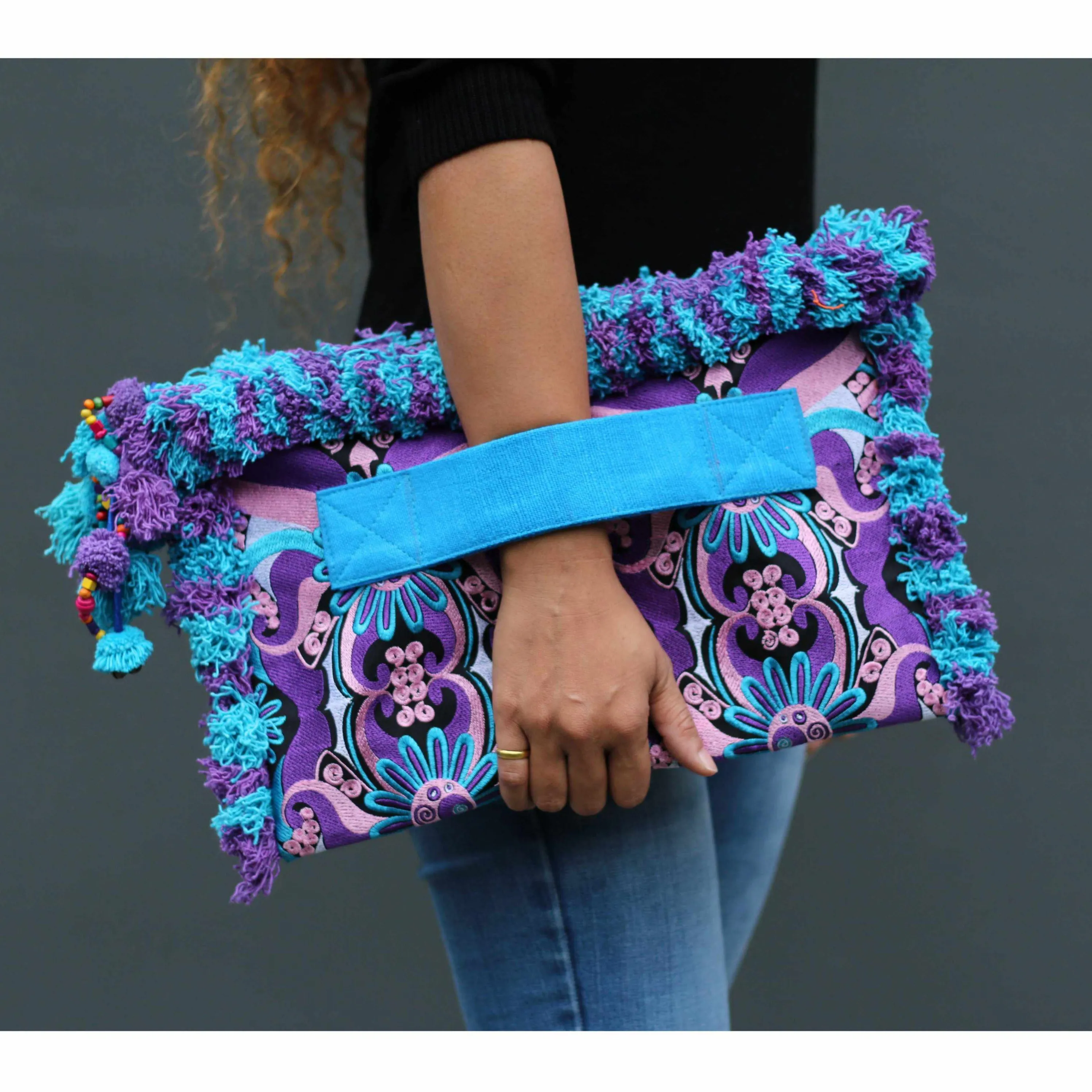 Computer Case | Oversize Pom Pom Clutch - Thailand