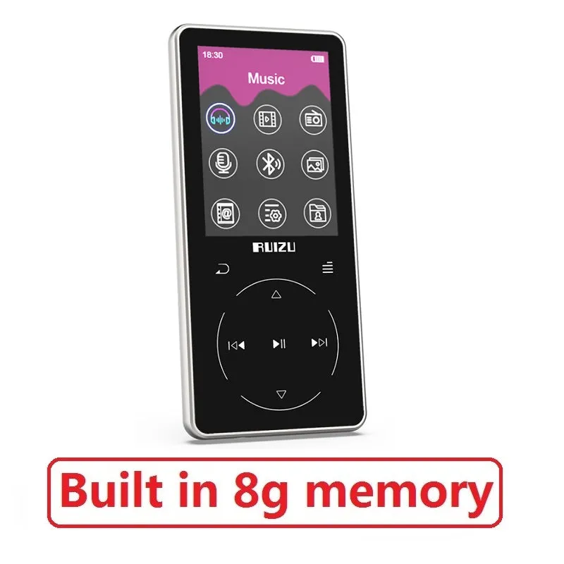 D16 Portable Bluetooth MP3 Player 2.4 inch Screen 8gb/16gb HiFi Music Player Support FM & Recording