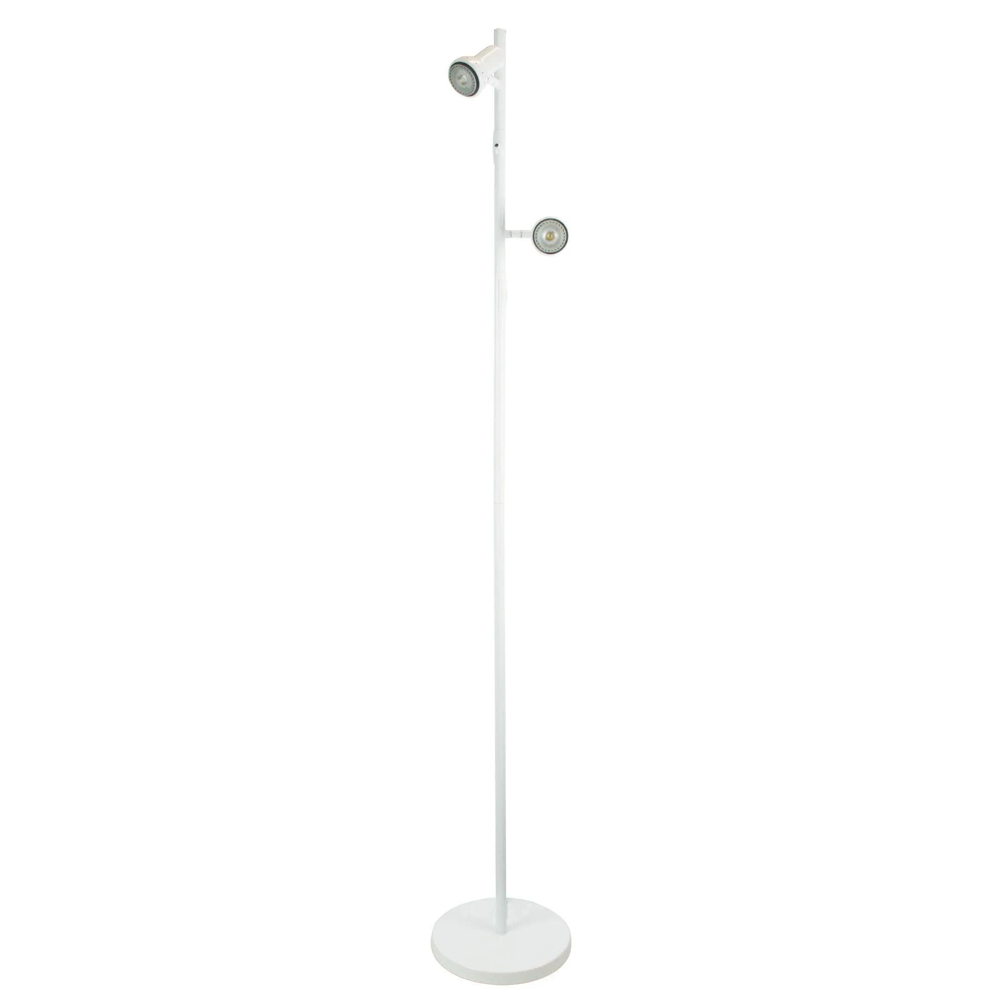 Daxam Floor Lamp Twin LED Antique Brass,Brushed Chrome,White and Black