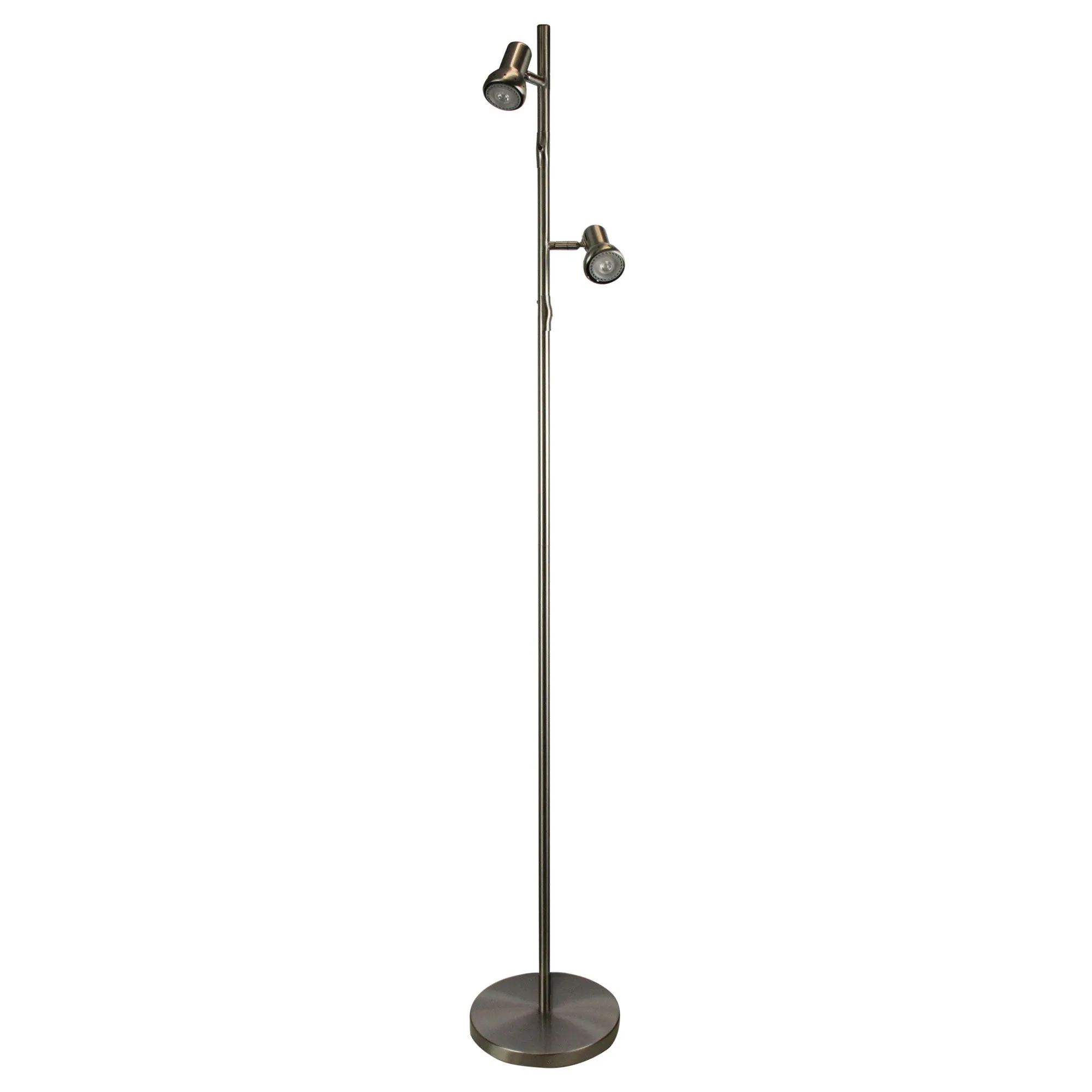 Daxam Floor Lamp Twin LED Antique Brass,Brushed Chrome,White and Black