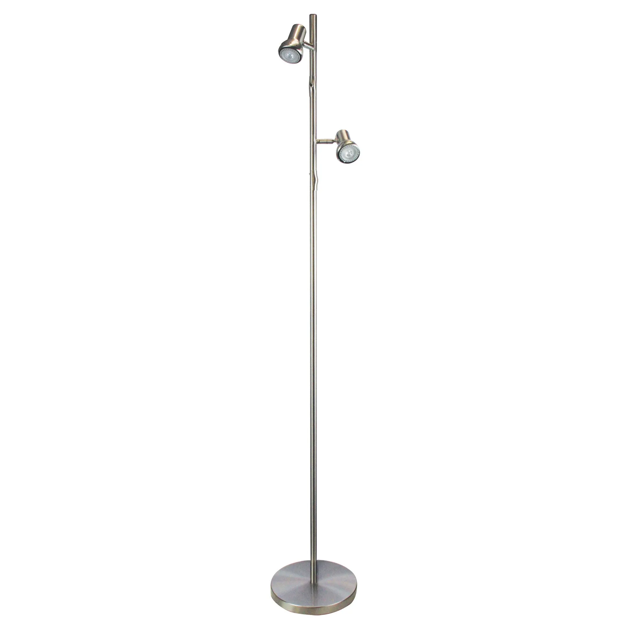 Daxam Floor Lamp Twin LED Antique Brass,Brushed Chrome,White and Black
