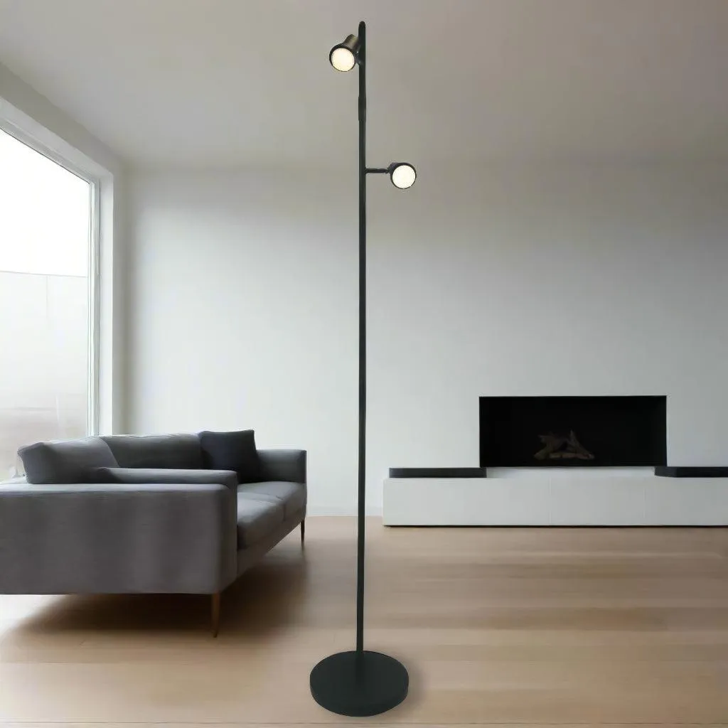 Daxam Floor Lamp Twin LED Antique Brass,Brushed Chrome,White and Black