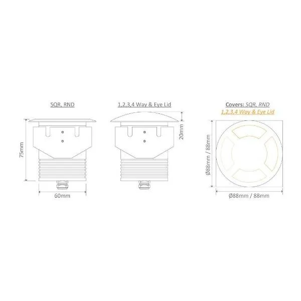 DEKA LED inground Light (Body only) in 3000k or 5000k