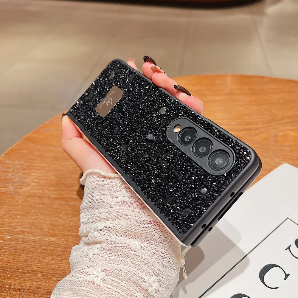 Diamond Studded Pattern Glittery Phone Case - Samsung Z Fold 5