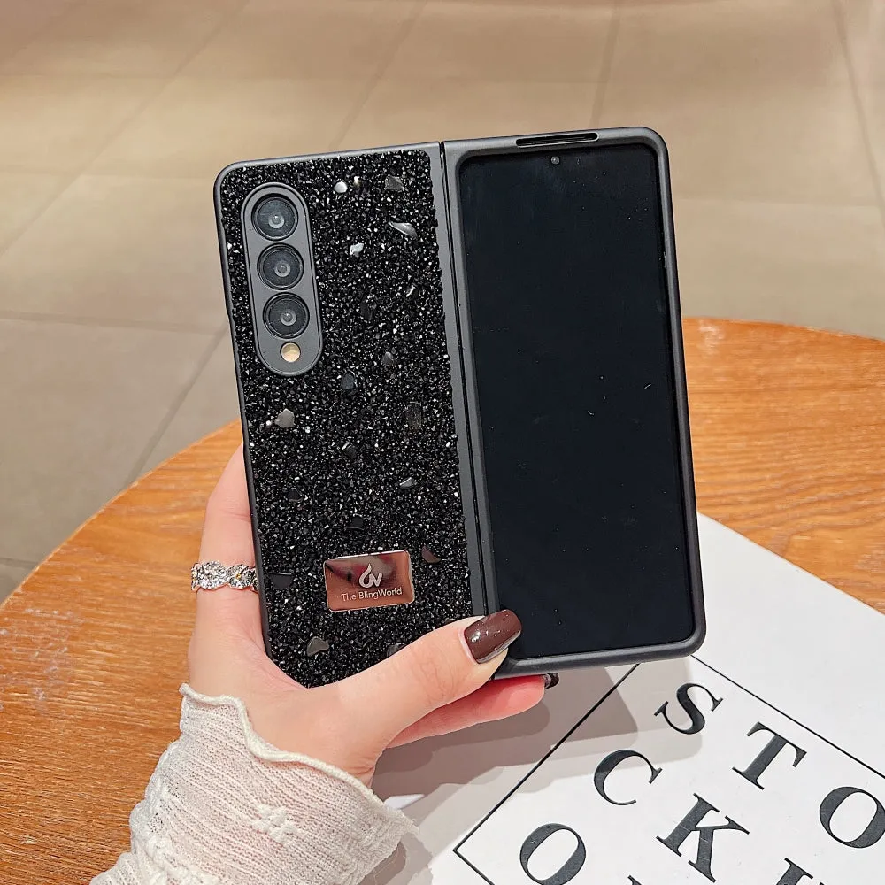Diamond Studded Pattern Glittery Phone Case - Samsung Z Fold 5