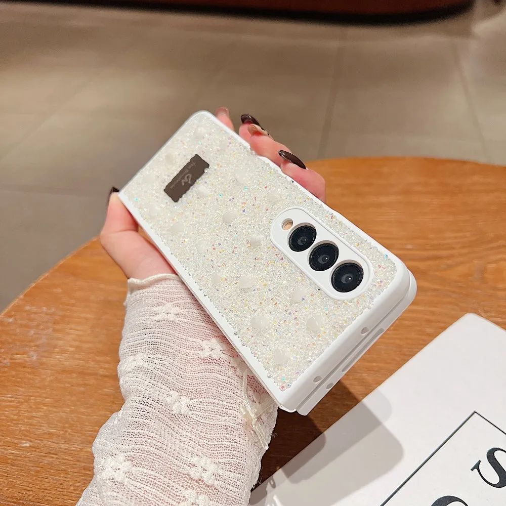 Diamond Studded Pattern Glittery Phone Case - Samsung Z Fold 5