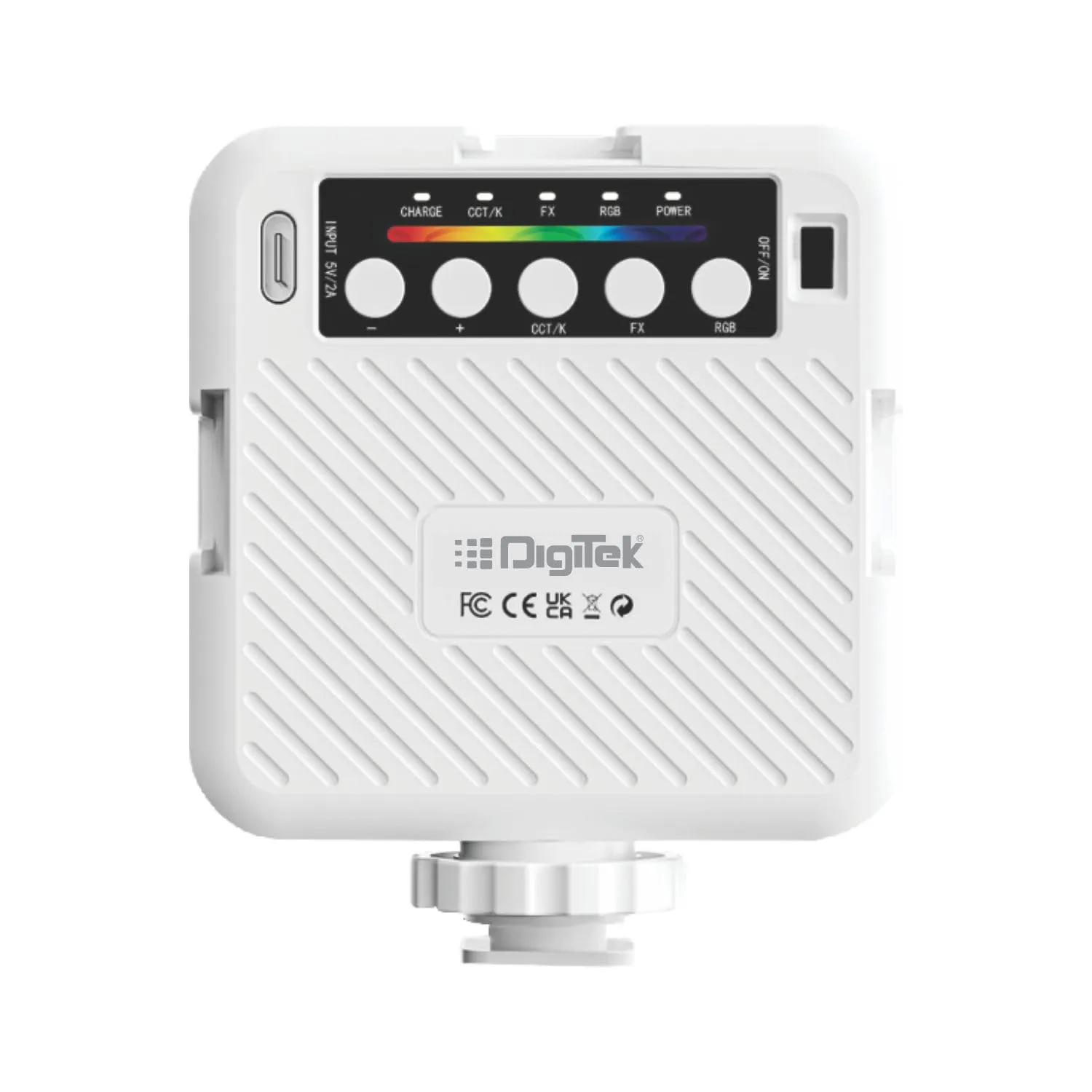 Digitek (LED-D6W RGB) Portable Mini RGB LED Video Light with inbuild Battery & 360° HSI, 3000K-6000K, 8-Level Control, 9 Special FX Modes, Type-C Charging, 2hr Battery, for Photography & Videoshoots