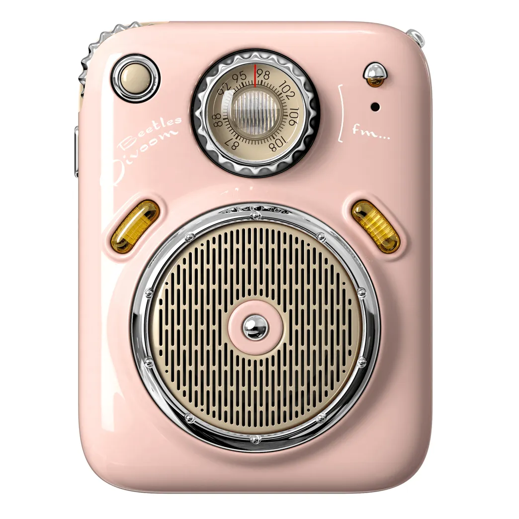 Divoom Beetle FM Radio Bluetooth Portable Speaker Pink