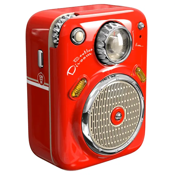 Divoom Beetle FM Radio Bluetooth Portable Speaker Red
